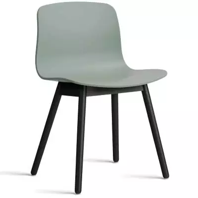 Chaise ABOUT A CHAIR AAC12 / Vert dusty - Pieds chêne teinté noir - HAY