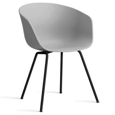 HAY Fauteuil ABOUT A CHAIR AAC26 / CONCRETE GREY - Pieds métal Noir