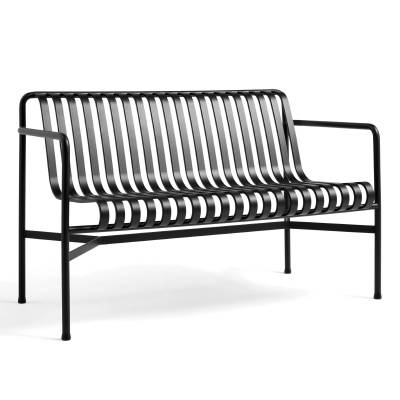 Banc avec dossier PALISSADE / L. 1,28 m / Anthracite