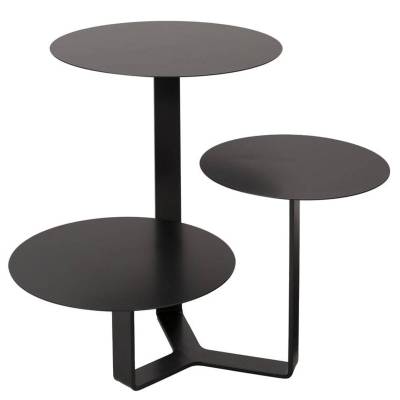 Table de chevet TRILOGY / H. 42 cm / Métal / Noir