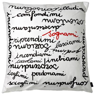 Coussin RÊVER DE MOI / Coton / Blanc, Noir & Rouge