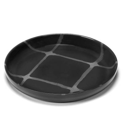 Assiette creuse en porcelaine PACIFIC ZUMA / Ø 25,5 cm / Gris foncé / Sérax