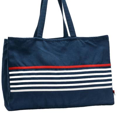 Sac de plage MARINIERE - P. 20 cm / Coton Bleu