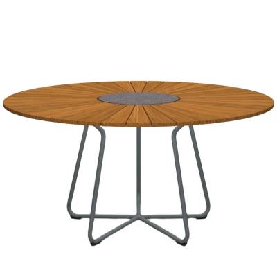 Table ronde de jardin CIRCLE / Ø 150 cm / Bambou / Gris / Houe