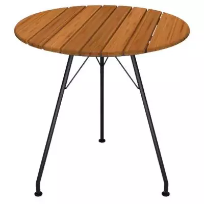 Table ronde de jardin CIRCUM / Ø 74 cm / Bambou / Noir / Houe