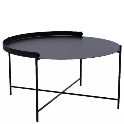 Table basse ronde EDGE / Ø 76 x H. 40 cm / Métal / Noir / Houe