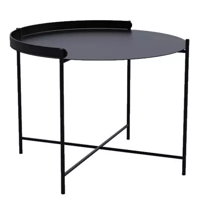 Table basse ronde EDGE / Ø 62 x H. 46 cm / Métal / Noir / Houe