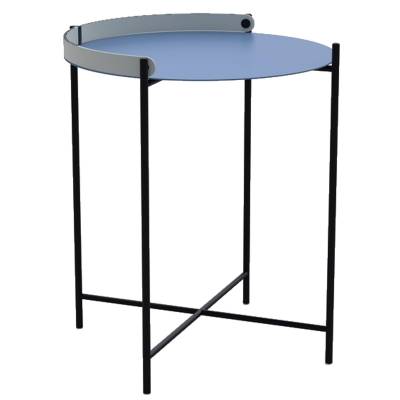 Table basse ronde EDGE / Ø 46 x H. 53 cm / Métal / Bleu Pigeon / Houe