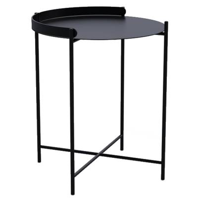 Table basse ronde EDGE / Ø 46 x H. 53 cm / Métal / Noir / Houe