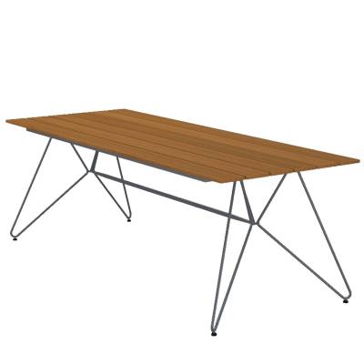 Table de jardin SKETCH / L. 2,20 M / Bambou / Gris /de la marque  Houe