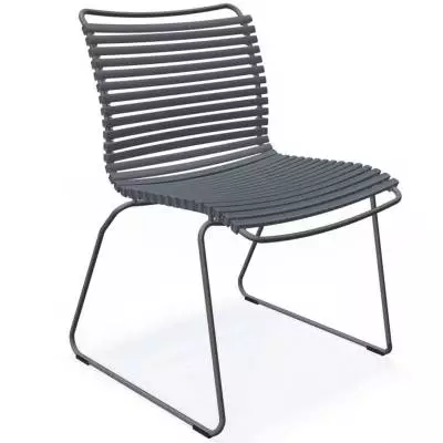Chaise de jardin CLICK / H. assise 43,5 cm / Lamelles en Plastique / Gris Foncé / Houe