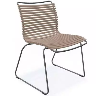 Chaise de jardin CLICK / H. assise 43,5 cm / Lamelles en Plastique / Beige Sable / Houe
