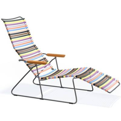 Bain de soleil CLICK / L. 1,69 m / Accoudoirs en Bambou / Plastique / Multicolore / Houe