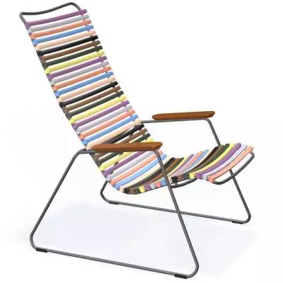 Fauteuil lounge CLICK / H. assise 37,5 cm / Accoudoirs en Bambou / Plastique / Multicolore / Houe