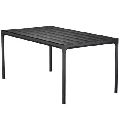 Table de jardin FOUR / L. 160 cm / Plateau métal / Piètement Noir / Houe