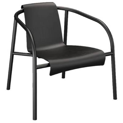 Fauteuil lounge de jardin NAMI / H. assise 44,5 cm / Plastique recyclé / Noir / Houe