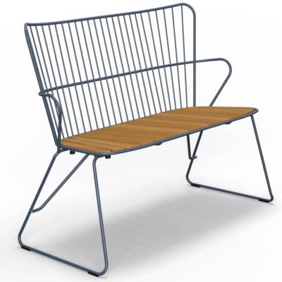 Banc outdoor PAON / L. 1,13 M / Métal Bambou / Bleu / Houe