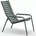 Fauteuil lounge RECLIPS / H. assise 40 cm / Accoudoirs en Aluminium / Plastique recyclé / Vert / Houe
