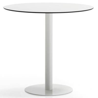 Table haute FLAT / Ø 80 cm, H 103 cm et Ø sol 49 cm  / Blanc