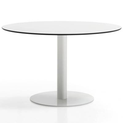 Table de restaurant FLAT / Ø 80 cm, H 72 cm et Ø sol 49 cm  / Blanc