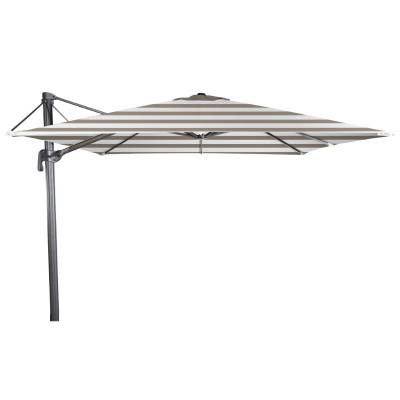 Grand parasol de jardin déporté FLEX / Rayure Taupe