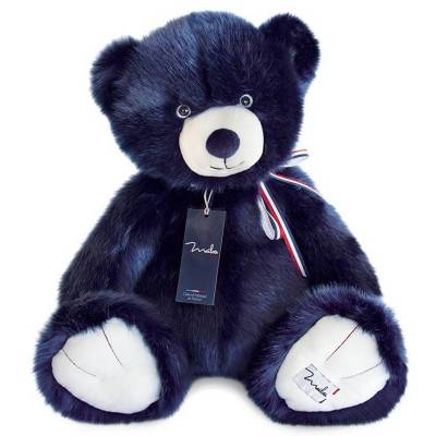 Peluche pour Enfant L'OURS FRANCAIS / H. 50 cm / Bleu Marine / Mailou