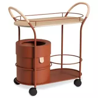 Chariot BISTRO - 77,8 cm / Métal / Terracotta / Mizetto