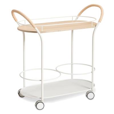 Chariot design BISTRO - 77,8 cm / Métal Blanc / Mizetto