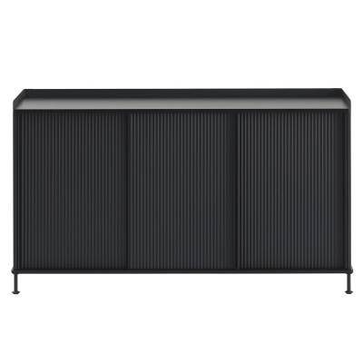 Meuble de rangement haut ENFOLD / l. 148 cm / Acier et Bois / Noir / Muuto