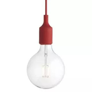 Suspension E27 ampoule LED / Rouge / Muuto