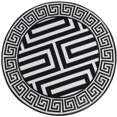 Tapis rond / 120x120 / noir et blanc