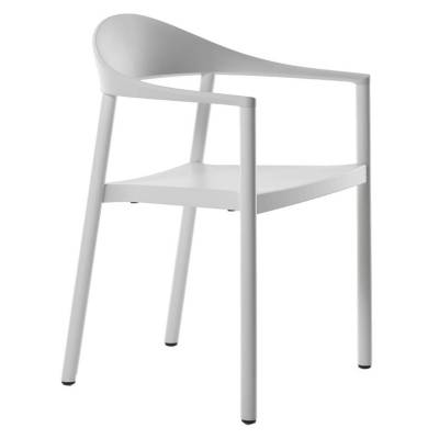 Fauteuil MONZA / H. assise 45 cm / Frêne laqué blanc / Blanc / Plank