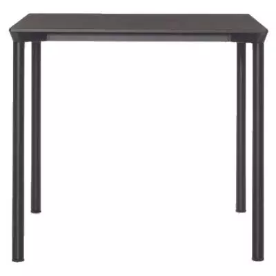 Table carrée MONZA / L. 80 x H. 73 cm / Piétement aluminium / Plateau Noir / Plank
