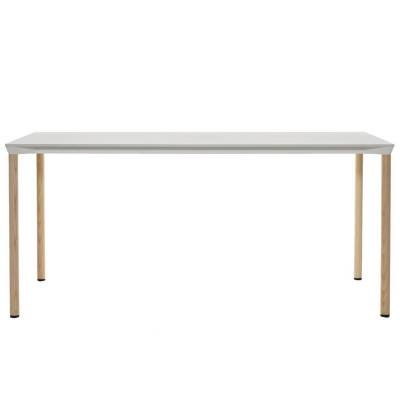 Table MONZA / L. 160 x H. 73 cm / Piétement frêne naturel / Plateau Blanc / Plank