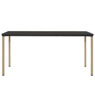 Table MONZA / L. 160 x H. 73 cm / Piétement frêne naturel / Plateau Noir / Plank