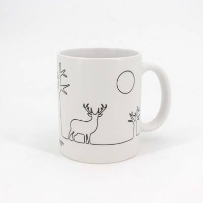 Tasse forest blanc à thé et café / Reine mère