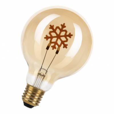 Ampoule led FLOCON DE NEIGE LED orange G95 / Culot E27 / ø 95 mm / 2 W / Verre ambré