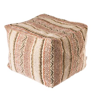 Pouf terracotta carré au sol pour d'asseoir / Angel des Montagnes