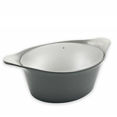 L'INCROYABLE COCOTTE 9 litres / 34x26,5 cm ovale / Fonte aluminium / Gris Perle / Cookut