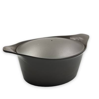 L'INCROYABLE COCOTTE 9 litres / 34x26,5 cm ovale / Fonte aluminium / Taupe Moka / Cookut