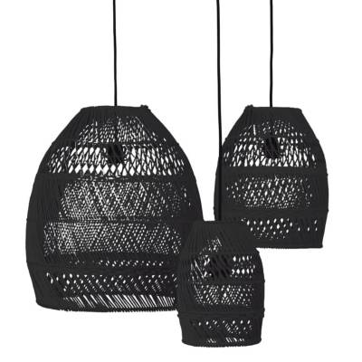 Lot de 3 abat-jours RECYCLED MOON SMALL / 3 dimensions / Plastique Noir