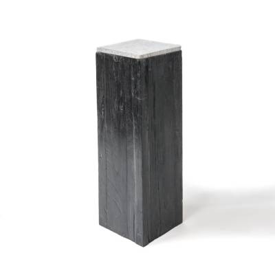 Console Carre ZORBA / Longueur 40 cm / Bois - Pierre / Noir / Gommaire