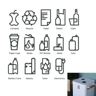 Pictogrammes pour poubelles à tris ARKAD / MIZETTO