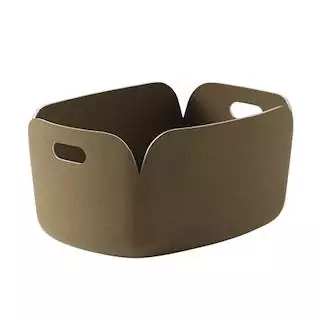 Panier de rangement RESTORE / H. 23 cm / Brown Green / Feutre / Muuto