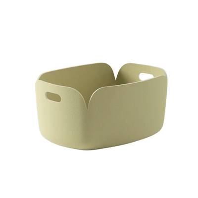 Panier de rangement RESTORE / H. 23 cm / Beige Green / Feutre / Muuto