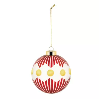 Boule de Noël DELIGHT / Verre soufflé / 9 cm / Rayure Rouge et Jaune / Alessi