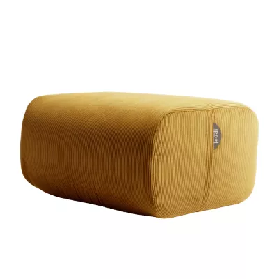 Pouf POP jaune curry / Tissu velours côtelé / Maison Jeudi