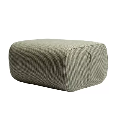 Pouf COCOTTE / Pied de poule / Ecru vert ou écru noir / Maison JEUDI